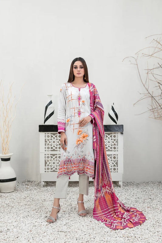 IMZA BY TAWAKKAL LINEN UN-STITCHED 3PC | D-1102