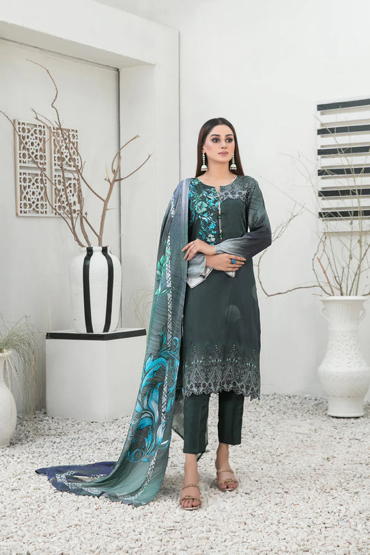 IMZA BY TAWAKKAL LINEN UN-STITCHED 3PC | D-1103