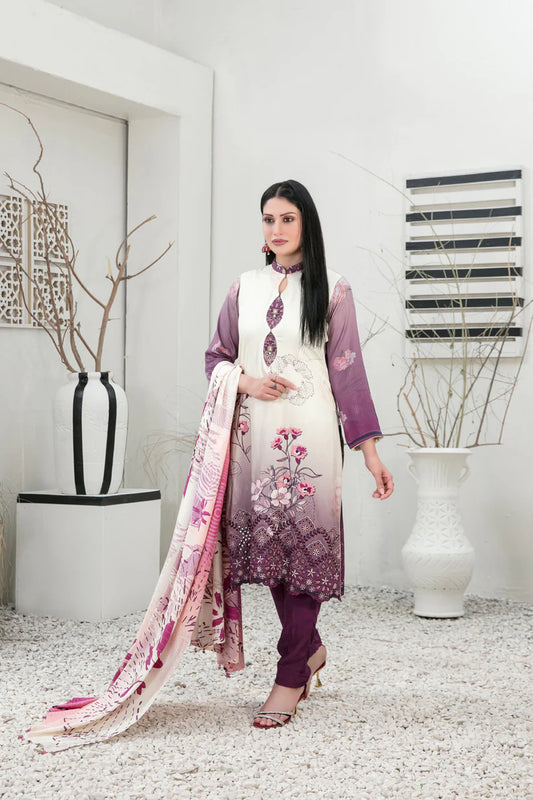 IMZA BY TAWAKKAL LINEN UN-STITCHED 3PC | D-1098