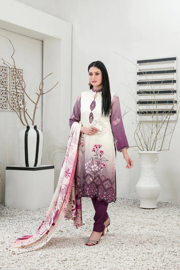 IMZA BY TAWAKKAL LINEN UN-STITCHED 3PC | D-1098