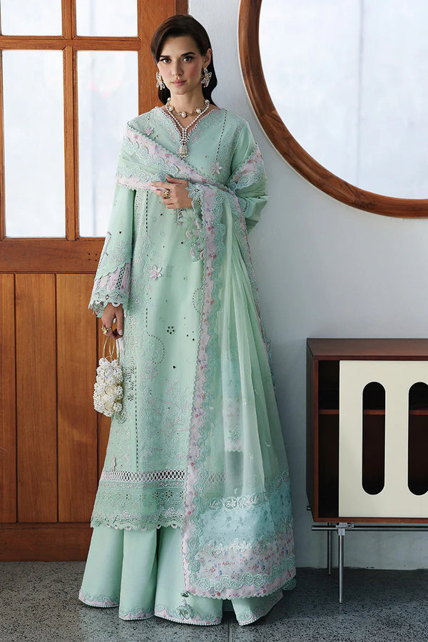 QALAMKAR CHIKANKARI UN-STITCHED 3PC| CM-08 SEREN