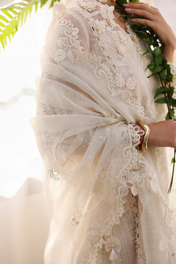 QALAMKAR CHIKANKARI UN-STITCHED 3PC| CM-04 ZIMAL