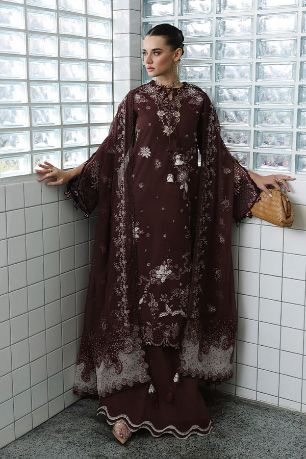 QALAMKAR CHIKANKARI UN-STITCHED 3PC| CM-01 ESHAL