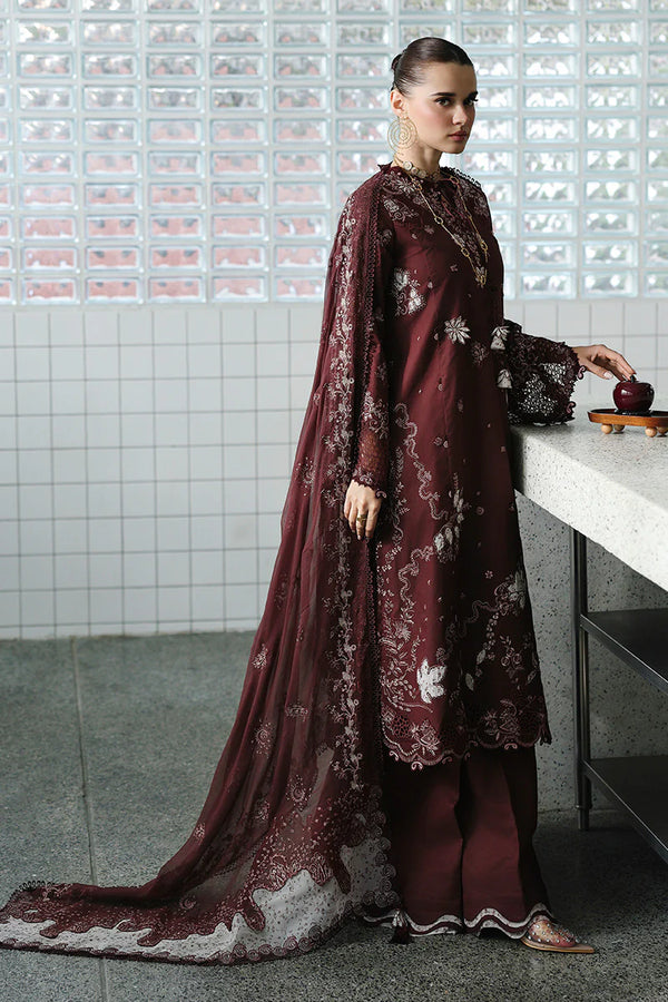 QALAMKAR CHIKANKARI UN-STITCHED 3PC| CM-01 ESHAL