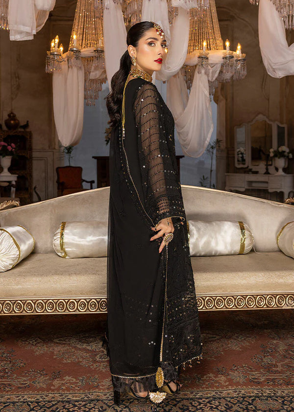 MERAKISH LUXURY CHIFFON UNSTITCHED 3P| BY SHAHZEB - BLACK ORCHID