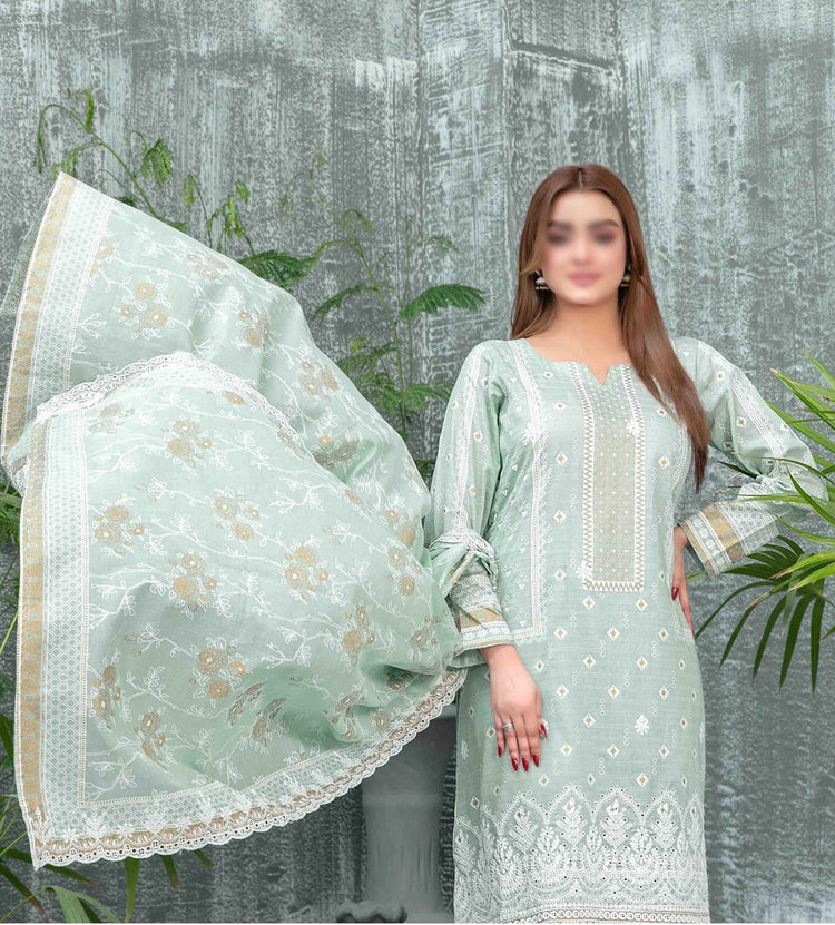 Sameeha Emb Paste Print Cutwork Dupatta By Tawakkal Fab D-1916