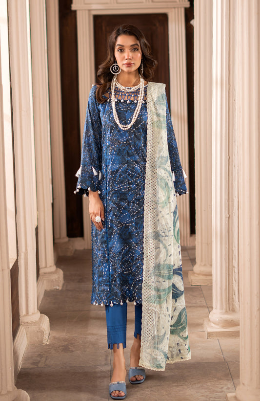 ALZOHAIB SUNSHINE BLOOM UN-STITCHED 3PC | D-01