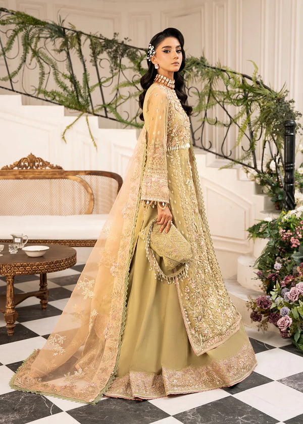 INAYAT ALIF BY AJR LUXURY WEDDING UN-STITCHED 3PC| BREWING-MATCHA