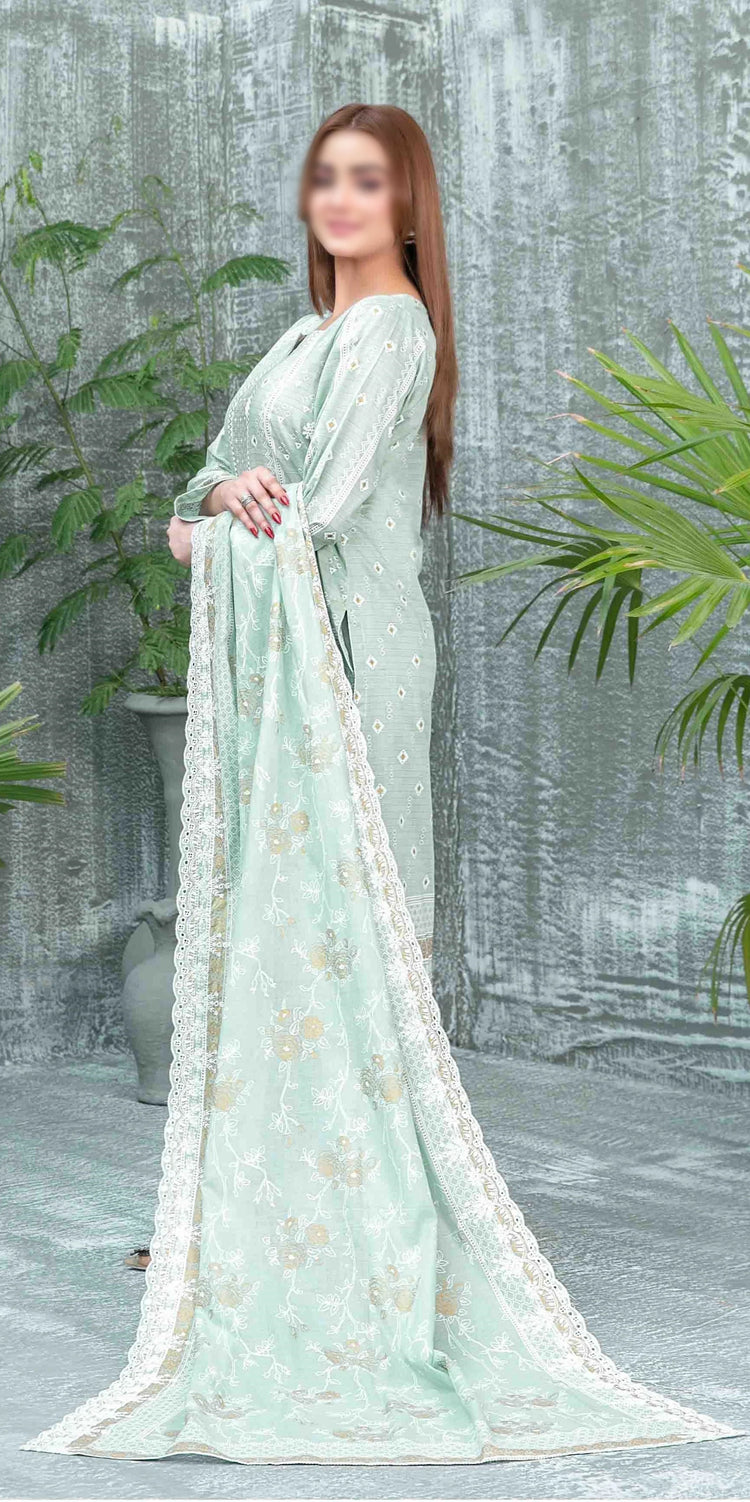 Sameeha Emb Paste Print Cutwork Dupatta By Tawakkal Fab D-1916