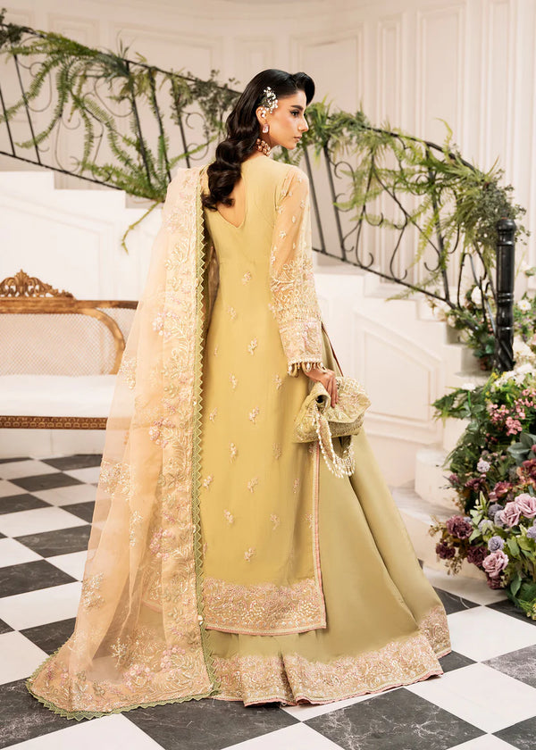 INAYAT ALIF BY AJR LUXURY WEDDING UN-STITCHED 3PC| BREWING-MATCHA