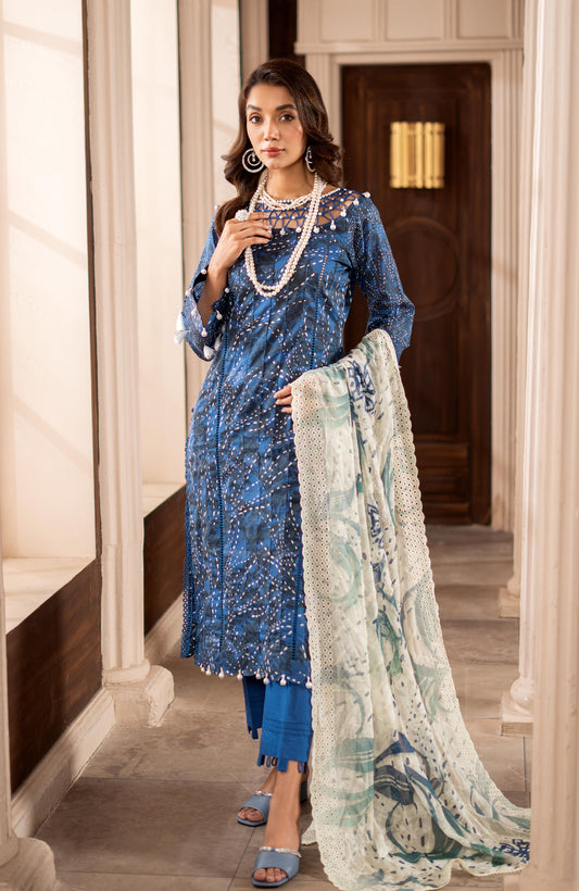 ALZOHAIB SUNSHINE BLOOM UN-STITCHED 3PC | D-01