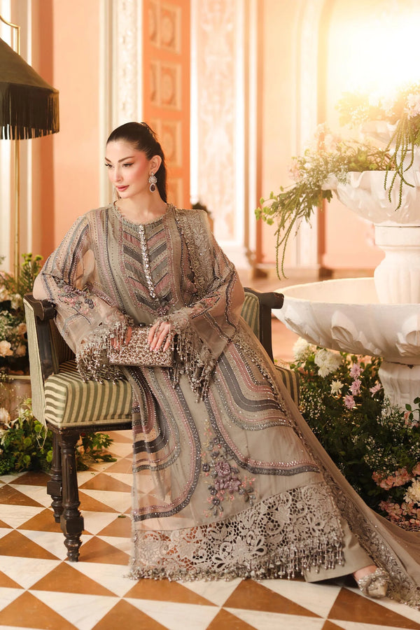 MARIA B CHIFFON WEDDING-26-201-ANTIQUE GREY