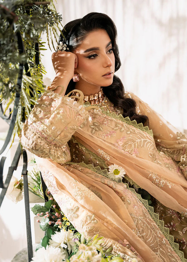 INAYAT ALIF BY AJR LUXURY WEDDING UN-STITCHED 3PC| BREWING-MATCHA