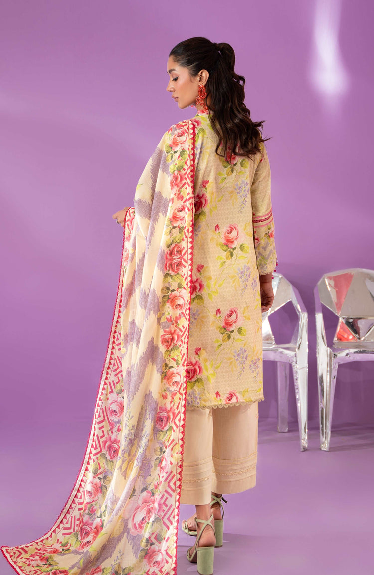 COLORS ALZOHAIB Bana Dupatta 3-Piece Unstitched Lawn-CDB-24-10