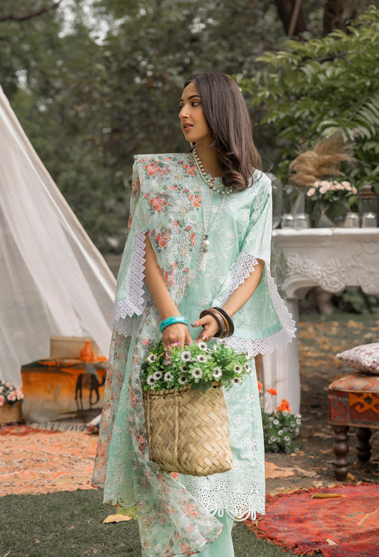 ADAN LIBAS CHIKANKARI UN-STITCHED LAWN - 01