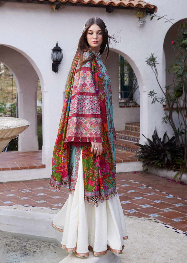 HUSSAIN REHAR LUXURY LAWN| UNSTITCHED 3PC| FLORET