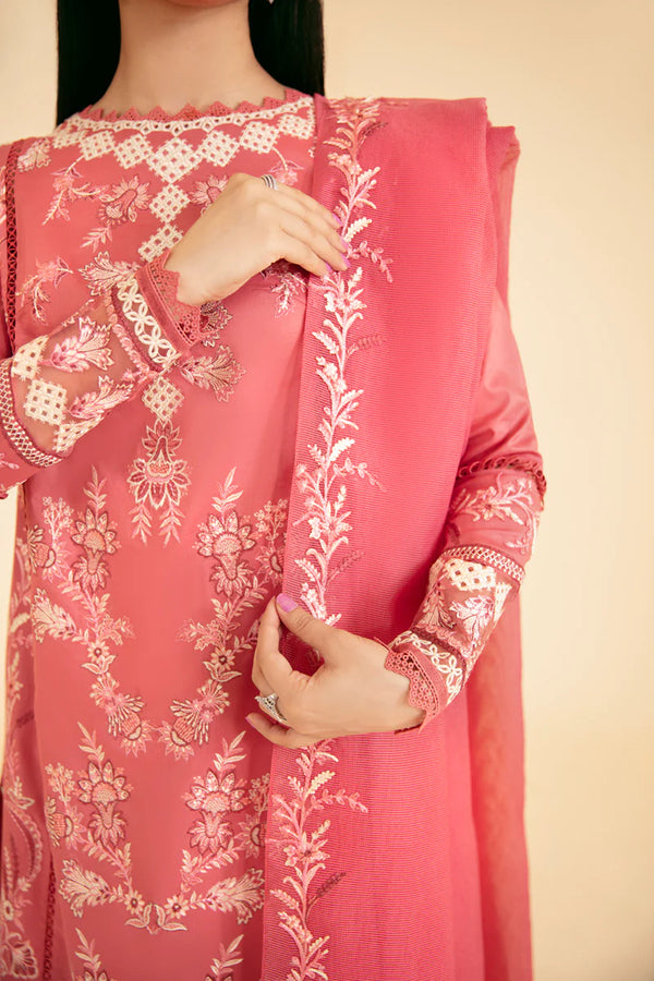 QLINEKARI BY QALAMKAR UN-STICHED 3PC|SQ-09 SENA