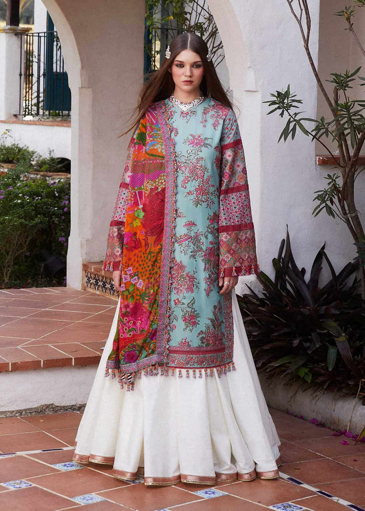 HUSSAIN REHAR LUXURY LAWN| UNSTITCHED 3PC| FLORET