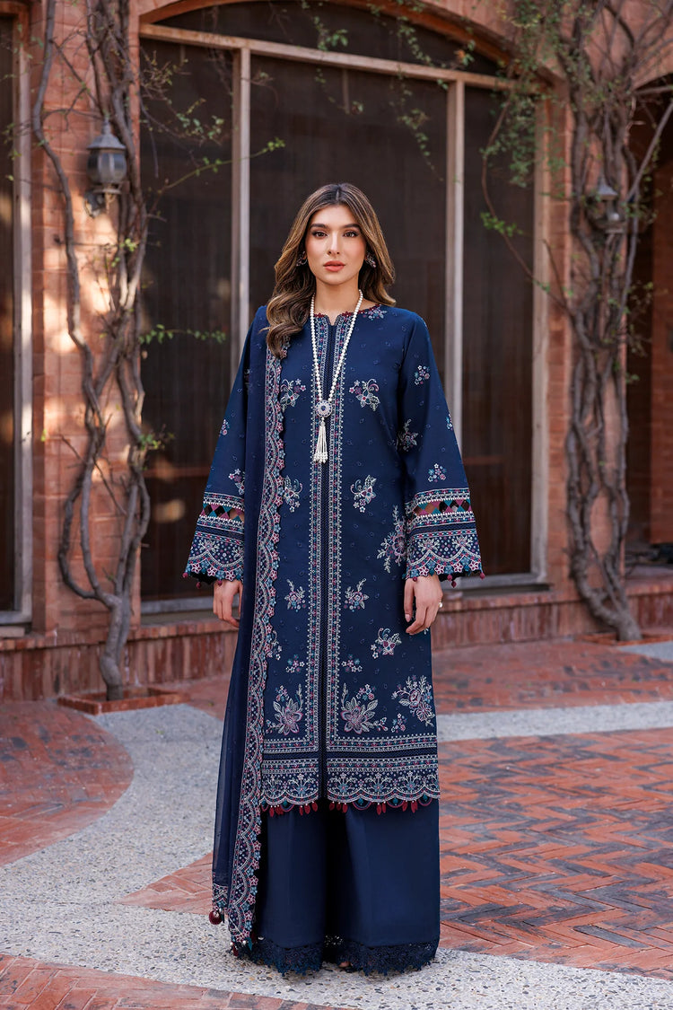 KAAVISH FESTIVE LAWN BY FARASHA| DEEP SAPPHIRE