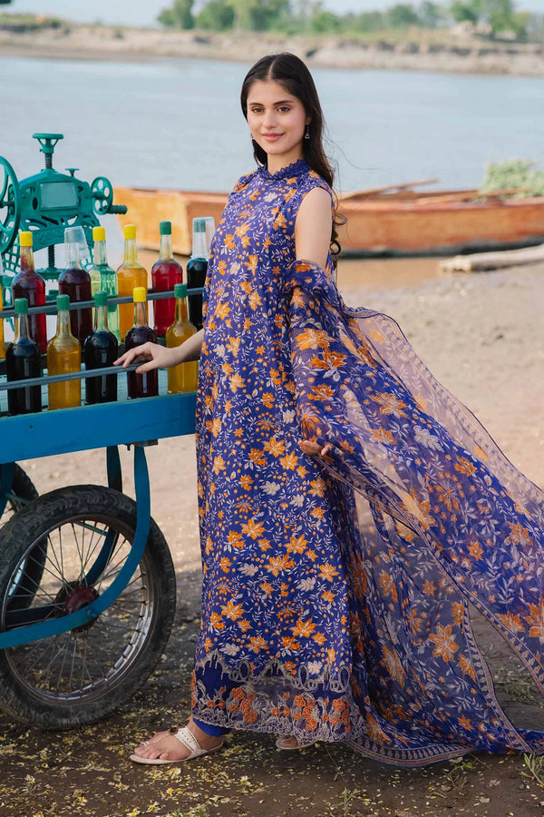 3 Piece Unstitched Embroidered Suit | 409-B