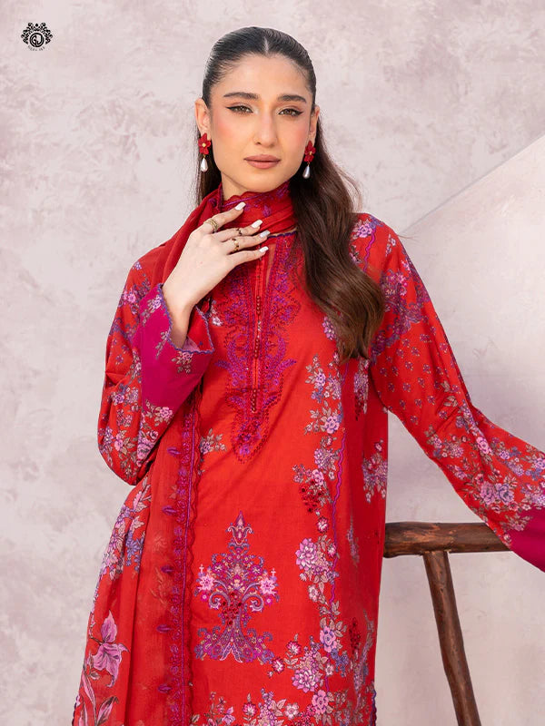 Mahlij By Gulljee Printed Embroidered Lawn Collection - D12