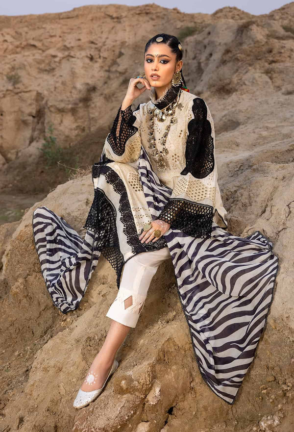 HAFSA ZIA BY ADAN'S LIBAS| UNSTITCHED 3PC| D-5528