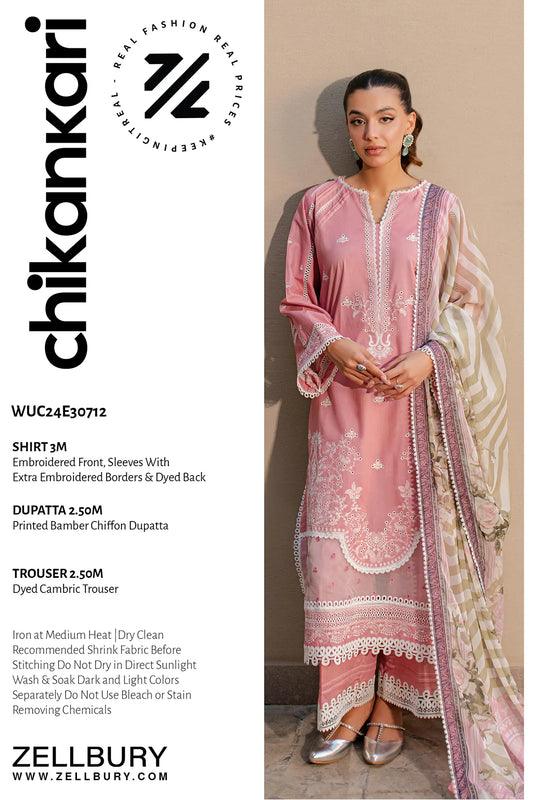 ZELLBURY CHIKANKARI UN-STITCHED LAWN EMBROIDERED [Z-0712 ]