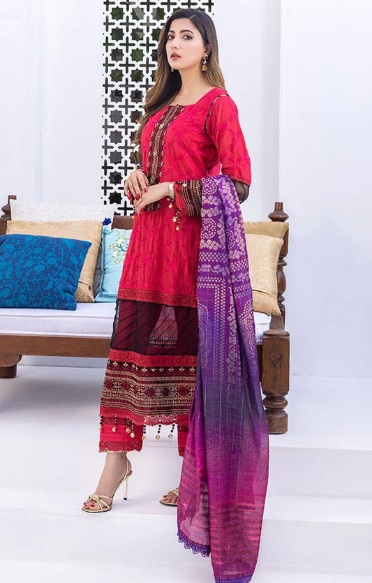 RUNGKARI EMBROIDERED LAWN UN-STITCHED 3PC BY MAHIYMAAN - A12