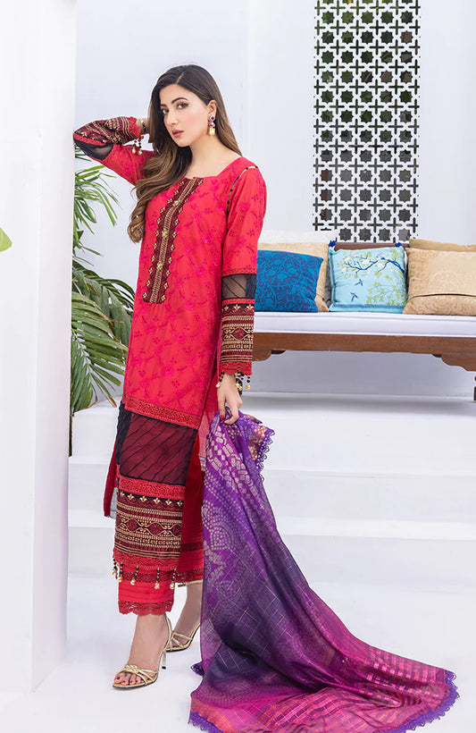 RUNGKARI EMBROIDERED LAWN UN-STITCHED 3PC BY MAHIYMAAN - A12