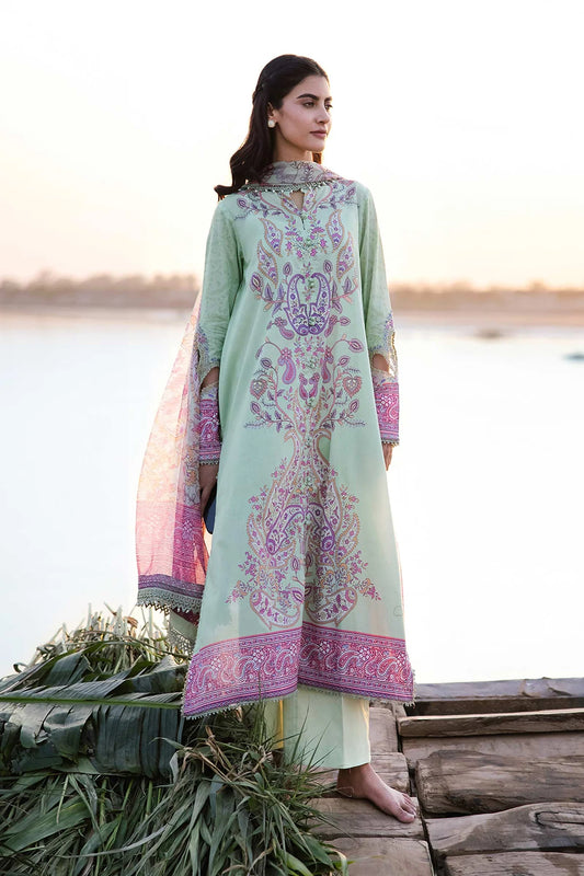 3 Piece Unstitched Embroidered Suit | 410-A