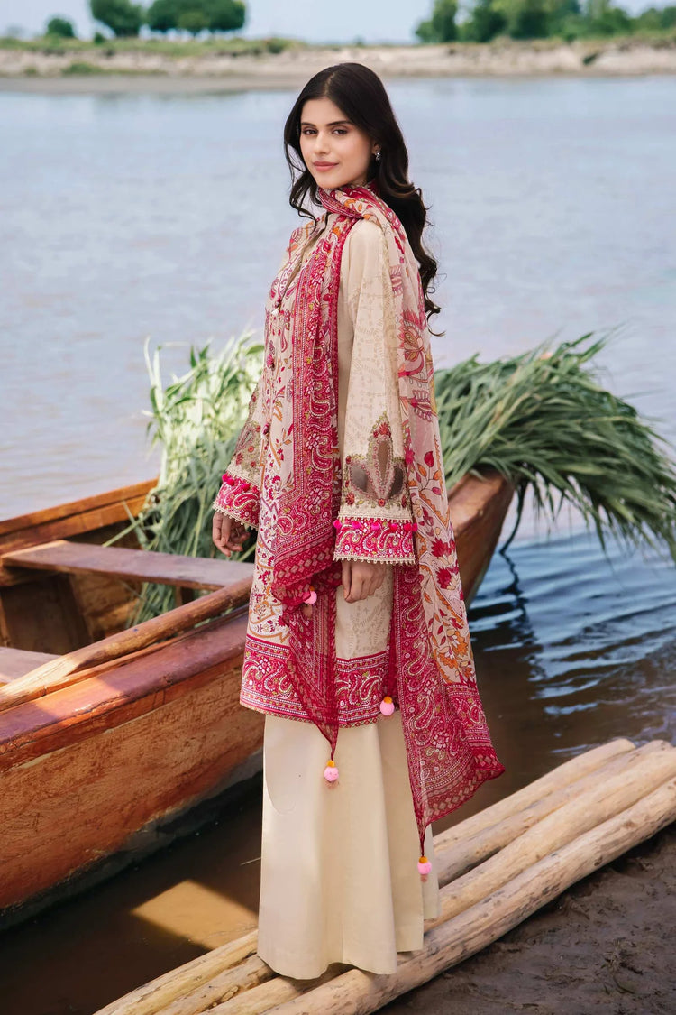 3 Piece Unstitched Embroidered Suit | 410-B