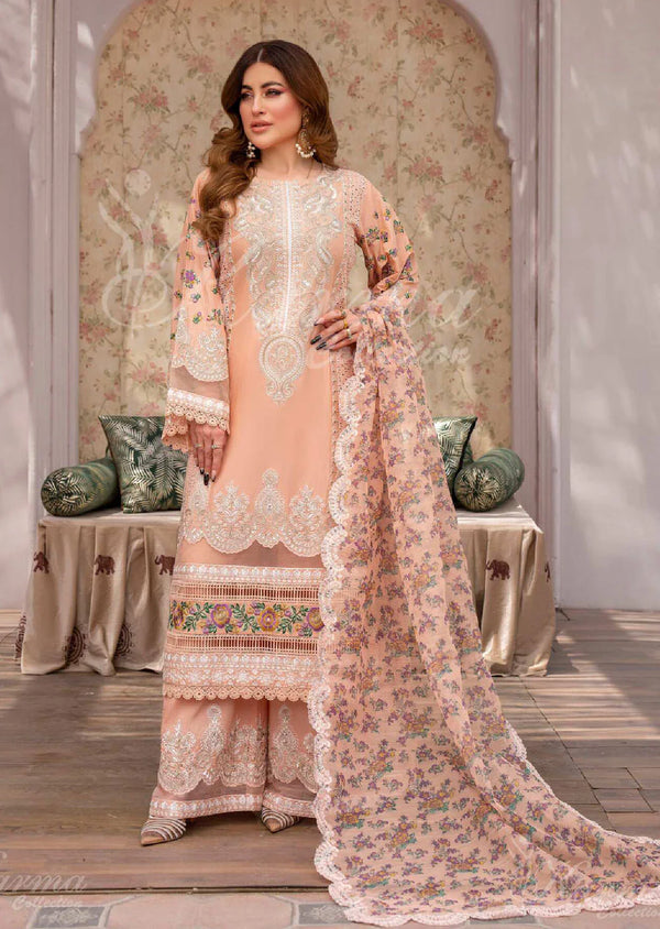 MAH - E ROOH BY KARMA STITCHED LAWN KC-1371 (SALMON)