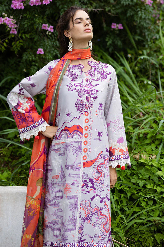 MIRASOL BY HEMLINE UN-STITCHED 3PC | LUNA PLATA