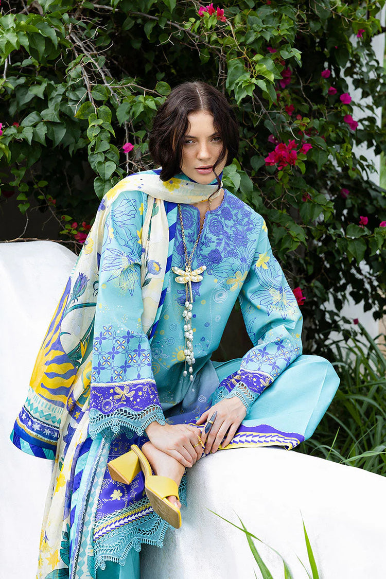 MIRASOL BY HEMLINE UN-STITCHED 3PC | MAR AZUL
