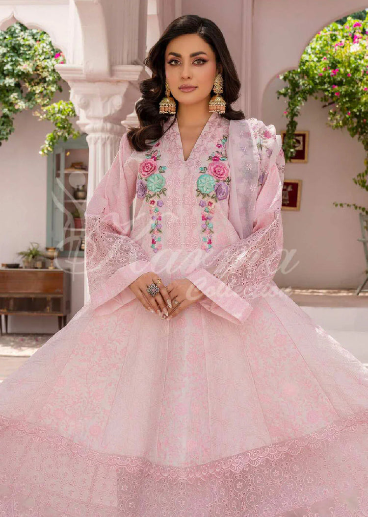 MAH - E ROOH BY KARMA STITCHED LAWN KC-1372 (BLUSH PINK)