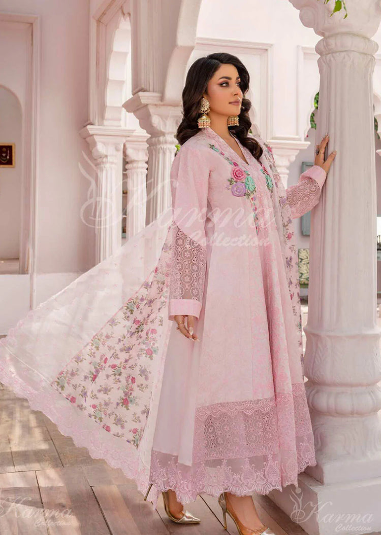 MAH - E ROOH BY KARMA STITCHED LAWN KC-1372 (BLUSH PINK)