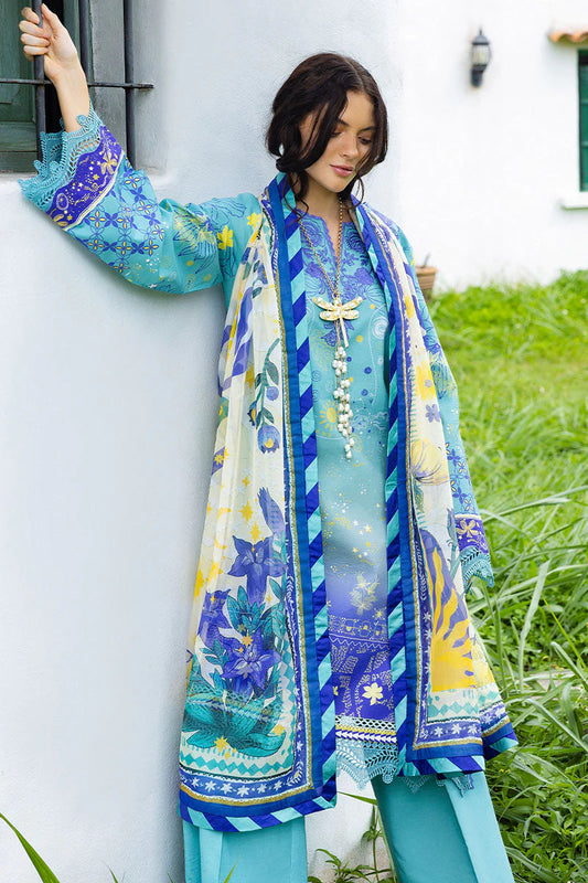 MIRASOL BY HEMLINE UN-STITCHED 3PC | MAR AZUL