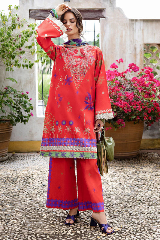 MIRASOL BY HEMLINE UN-STITCHED 3PC | CARMIN ROSA