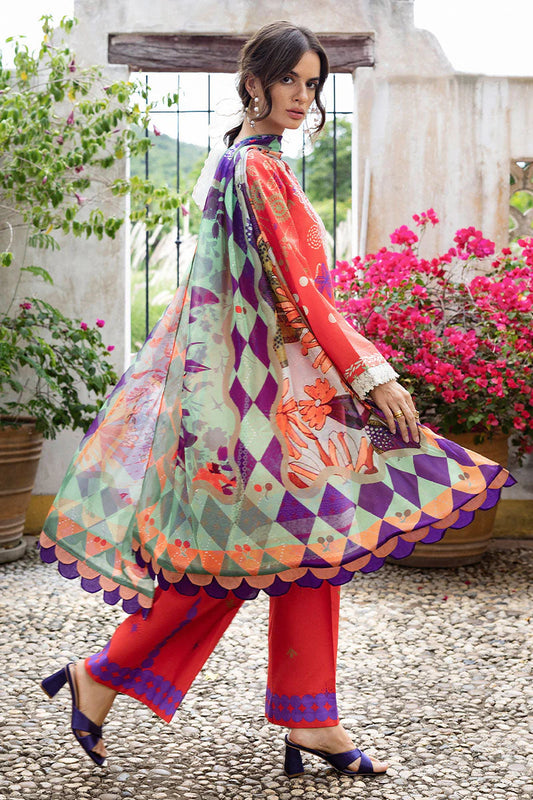 MIRASOL BY HEMLINE UN-STITCHED 3PC | CARMIN ROSA