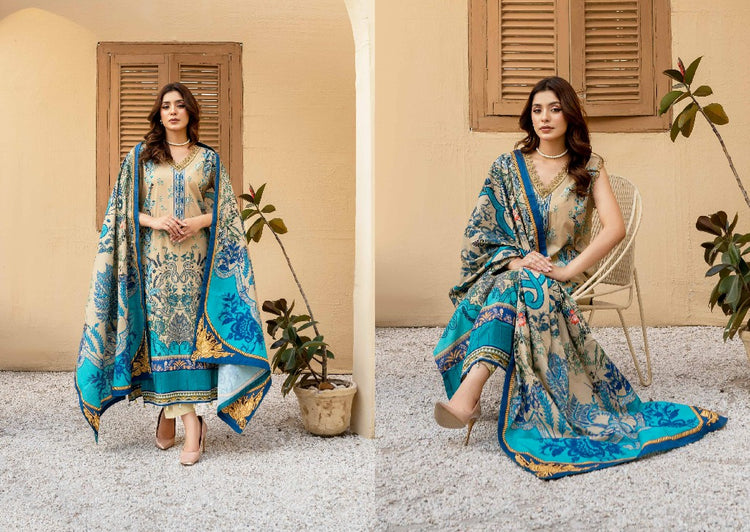 RESHAM FIRDOUS CAMBRIC | PRINTED LAWN | D-02