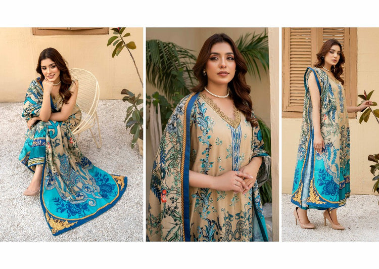 RESHAM FIRDOUS CAMBRIC | PRINTED LAWN | D-02