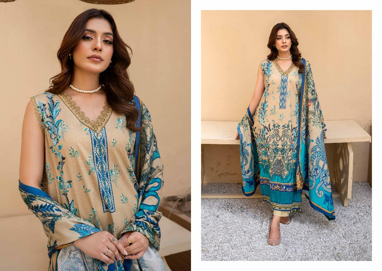 RESHAM FIRDOUS CAMBRIC | PRINTED LAWN | D-02