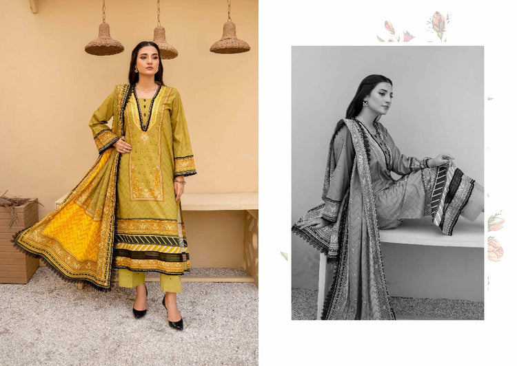 RESHAM FIRDOUS CAMBRIC | PRINTED LAWN | D-07