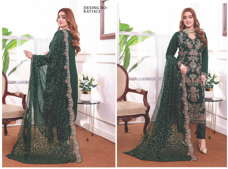 OMAHA BY BIN HAMEED SEM-STITCHED | RAY1413