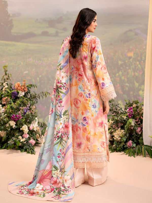 CHIKANKARI 3-Piece Unstitched Digital Printed Lawn Suit