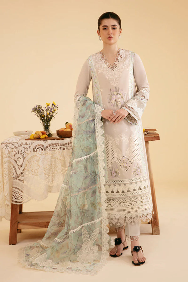 QLINEKARI BY QALAMKAR UN-STICHED 3PC|SQ-13 AYSEL