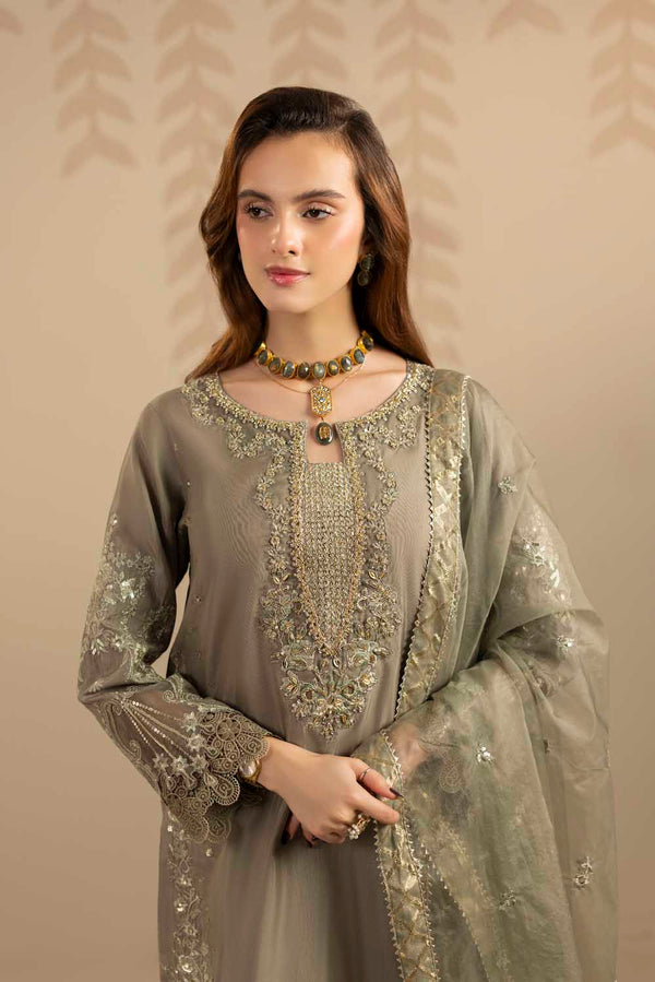 ZARDOZI SILK- OLIVE GREEN