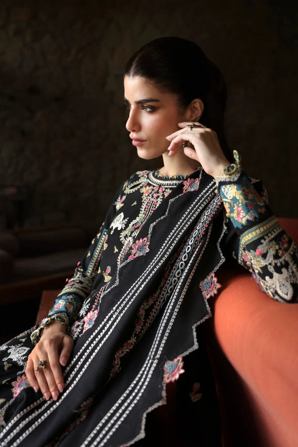 QLINEKARI BY QALAMKAR UN-STITCHED 3PC | LM-02 RIA
