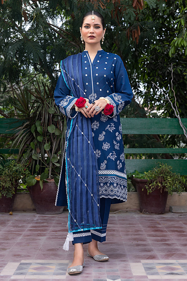 FESTIVE EMBROIDERED LUXURY LAWN BY || LAKHANY || LSM- 01