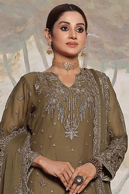 Fleur By Soghat Unstitched 3 Piece Festive Emb Luxury Chiffon Collection'2024-SF-01